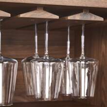 Lillian Fluted Bar Cabinet, Natural Pine Finish