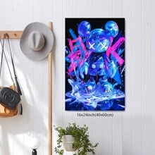 KAW Hip Hop Graffiti Art Canvas, Street Style Modern Wall Decor, Suitable For Bedroom, Kitchen, Dining Room, Living Room, Office, And Other Home Wall Decorations