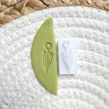 Molde de arcilla polimérica con forma de hoja fresca para hacer pendientes, herramienta de manualidades para dar forma y moldear colgantes con diseño de patrón de planta verde