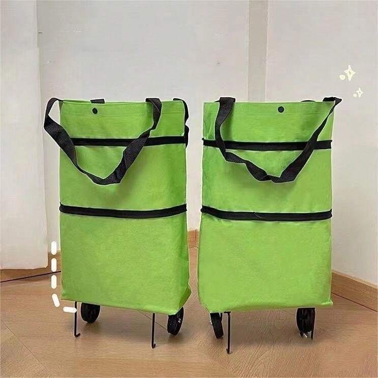 Carrello portaspesa pieghevole con ruote girevoli a 360° 2 cesti