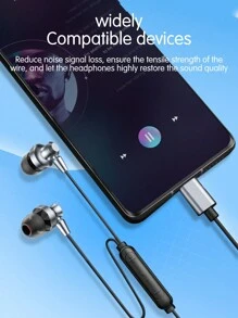 Wired In-Ear Metal Tuning Full Compatible Earphones With Digital Decoding Chip, Type-C Interface, Compatible With Apple/Android Systems, Applicable For Indoor And Outdoor Scenarios