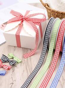 2pcs/1pc/红白格子丝带，情人节蝴蝶结丝带，格子布艺工艺品格子丝带卷用于情人节派对装饰，节日礼品包装，工艺品发饰，送给亲人和朋友的礼物，简约大气的创意礼品。 - 紅白色 - 查看 3