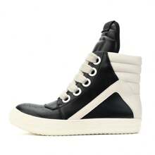 High-Top Thick-Soled Casual Personality Fashion Thick Laces Men's Sneakers All-Match Fashion Casual Shoes Men - 黑色 - 查看 4