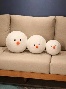 卡通毛绒雪球毛绒玩具，可爱雪球舒适柔软白色毛绒雪球，新年雪装饰，冬季家庭游戏球和儿童礼物房间装饰 - 白色 - 查看 2