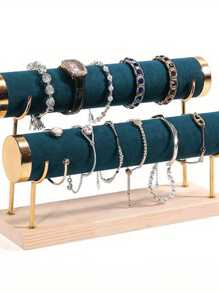 高端精致实木和天鹅绒手链架，用于居家展示手链、脚链、珠宝，适合女友礼物，适合阳光旅行和返校