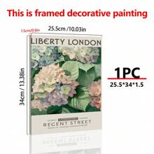 1 London-Style Modern Canvas Art With Hydrangea Accents, Spring Decor - Living Room And Bedroom Wall Decor - Canvas (Framed),Wall Art,Poster Gifts Birthday Graduation - Multicolor - View 10