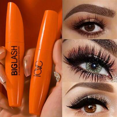 纤长睫毛膏，显著增加睫毛长度，持久配方，防水防晕染，深黑色