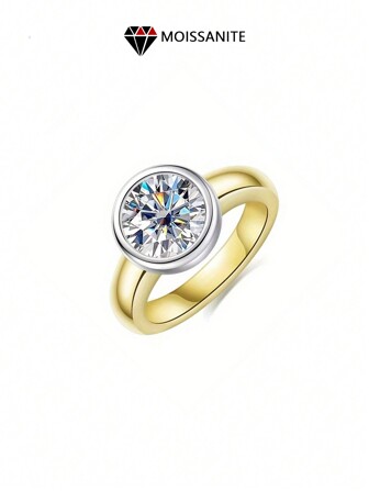 LOVESSOM Anillo de estilo vintage de plata 925 de 1/2/3 quilates, anillo de moissanita, diseño simple y elegante, regalo de Navidad, Año Nuevo, Día de Año Nuevo, adecuado para uso diario y fiesta de boda, incluye caja de regalo