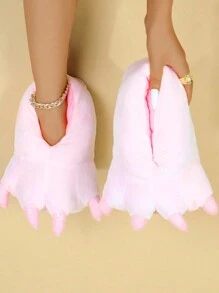 Dép đi trong nhà mùa xuân cho nữ, Dép đi trong nhà/ngoài trời ấm áp có đế chống trượt hình bàn chân thú vị dễ thương, Quà tặng cho cặp đôi, Kích thước đồng phục - Hồng - Xem 6