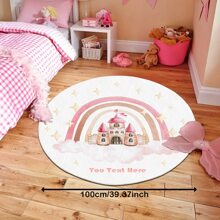 1PC Personalized Gifts Custom Ornament Non-Slip Large Area Rugs Carpets For Bed Room, Pink Rainbow Castle Ultra-Soft Shaggy Home Carpets For Living Room, Plush Easy-Clean Room Decor Pink Gaming Rug, Cozy Kitchen Bathroom Floor Door Welcome Mat, Customized Products With Names Baby Birthday Anniversary Wedding Gifts, Best Gifts For Kids Girls Boys Back To School