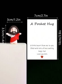 5/1 PVC Siliconen Materiaal Mini Jezus Beeld Paasdecoratie Ornament, Emotionele Ondersteuning, Emotionele Aanmoediging Cadeau Zak Knuffel Kaart, Een Beetje Dichtbij Van Mij Naar Jou, Gevuld Met Heel Veel Liefde En Dikke Knuffels Ook! Hou Heel Veel Van Jou, Jezus Zegen Je