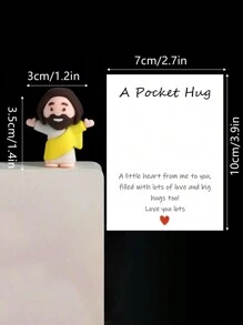 5/1 PVC Siliconen Materiaal Mini Jezus Beeld Paasdecoratie Ornament, Emotionele Ondersteuning, Emotionele Aanmoediging Cadeau Zak Knuffel Kaart, Een Beetje Dichtbij Van Mij Naar Jou, Gevuld Met Heel Veel Liefde En Dikke Knuffels Ook! Hou Heel Veel Van Jou, Jezus Zegen Je