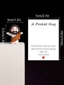 5/1 PVC Siliconen Materiaal Mini Jezus Beeld Paasdecoratie Ornament, Emotionele Ondersteuning, Emotionele Aanmoediging Cadeau Zak Knuffel Kaart, Een Beetje Dichtbij Van Mij Naar Jou, Gevuld Met Heel Veel Liefde En Dikke Knuffels Ook! Hou Heel Veel Van Jou, Jezus Zegen Je