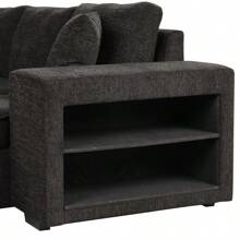 104.5" Modern L-Shape 3 Seat Reversible Sectional Couch Pull Out Sleeper Sofa With Storage Chaise And 2 Stools For Living Room Furniture Set Charcoal Grey
