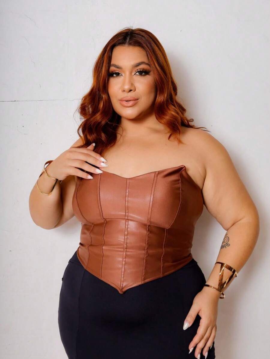 Top Corselet Cropped Plus Size