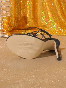 Sexy & Fashionable Super High Heel Roman Sandals, Gemstone Decorated Evening Party Formal High Heel Shoes For Women