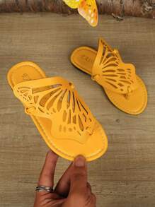 Kids Fashion Casual Outdoor Symmetric Butterfly Soft Bottom Non-Slip Slippers Children Spring Summer Beach Sandals