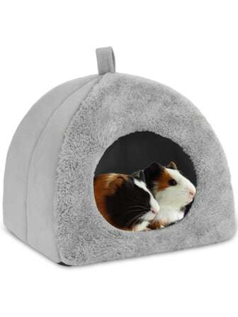 DODOPET Casa-cama acogedora para cobayas, cueva para hámsteres, refugio grande para conejos enanos, erizos, dragones barbudos, nido de invierno, accesorios para jaula de hámster