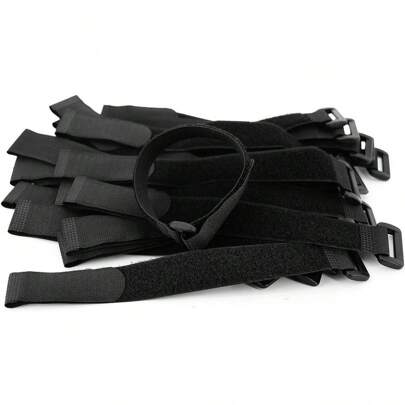 10/30/50pcs Adjustable Hook And Loop Cable Ties - Reusable Polyamide Fastening Straps For Cord Management