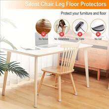 Protectores de patas de silla de silicona con almohadillas de fieltro – Tapas de muebles sin arañazos, deslizamiento fácil, reducción de ruido - Marrón - Ver 5