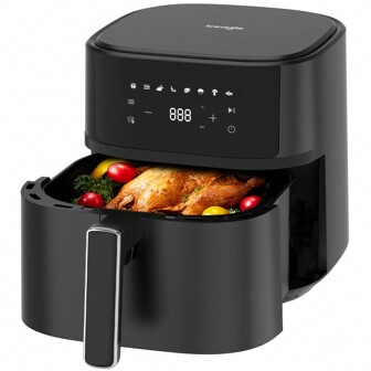 iceagle Iceagle Freidora de Aire Caliente 6,5 L Airfryer XXL - Freidora sin Grasa con Interior de Metal | 1700W Freidora de Aire Caliente con 8 Programas de Cocción, Pantalla Digital