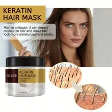 2PCS Collagen Hair Mask & Moroccan Argan Oil Serum Set - Deep Conditioning, Moisturizing For All Hair Types, 3.53oz + 1.69fl.Oz - Perfect Fall/Winter Care Kit