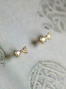 1 Pair S925 Sterling Silver Cubic Zirconia Bowknot Stud Earrings, Versatile Jewelry Accessories, Gifts For Girlfriends & Best Friends