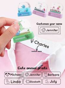 1pc Floating Stamp,Custom Name Cartoon Stamps,Custom Name Seals, For Waterproof Not Faded DIY Personalized Name Clothes Toys,Cute Stamps, School Label Stamps, For School Clothes And Bags, Essential School Supplies,Household Items, School Supplies,New Year Gift,Back To School Supplies And Gifts - Multicolor - View 1