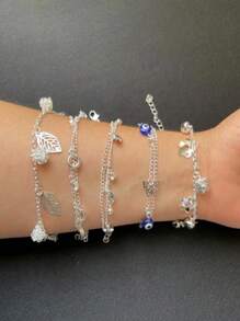 Kit 4/8 Gold/Silver Plated Bracelets - Assorted Women's - prata 4 unidade sắp xếp - Xem 2