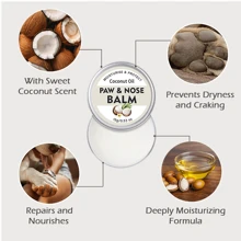 ORIMINOPET Bálsamo natural para las patas y el hocico de perros con aceite de coco - Protege las patas del asfalto caliente, para patas y hocicos secos, humectante para patas agrietadas, con fragancia natural de coco para gatos y perros, 0.53 Oz (15g)