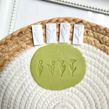 Molde de arcilla polimérica con forma de hoja fresca para hacer pendientes, herramienta de manualidades para dar forma y moldear colgantes con diseño de patrón de planta verde
