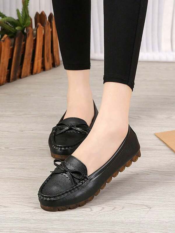 Mocassini comodi da donna con suola morbida, scarpe piatte versatili adatte per donne incinte, scarpe comode per la primavera, l'autunno e tutto l'anno, scarpe nere da infermiera