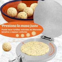 1 Piezas Máquina Prensadora De Masa, Máquina de Prensado de Masa para Tortillas, Prensa Multifuncional para Tartas, Herramientas de Alimentos para el Hogar - Plateado - Ver 4