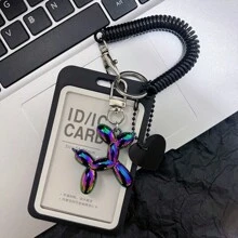 Butterfly Balloon Dog Card Set Key Chain, Bus Campus Card, Access Card, Photo Storage, Photo Display, Work Card Transparent Card Bag, Suitable For Students, Work, Animation Lovers, Ita Bag Accessories, Bag Accessories,School Supplies,Back To School - Multicolor - View 13