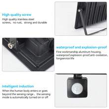 220V LED Induction Floodlight 10W 20W 30W 50W 100W Outdoor Waterproof Courtyard Corridor Human Body Light Control Floodlight, Outdoor Garden Lighting For Pathway, Yard, Patio