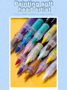 GuangNa 288/240/168/120/72/60/36/24/12 Color Direct Liquid Acrylic Marker Pens, Students Use Art Professional Drawing Drawing Color Soft-Head Marker Paper-Tight Stackable Diy Graffiti Coloring Book Coloring Pen Can Draw Glass Stone Waterproof Body Painting Brush Christmas Gift
