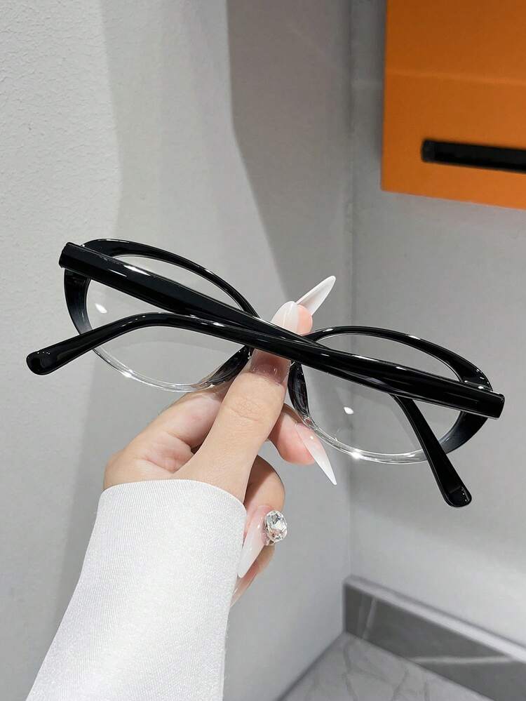 1 Pair Unisex Oval-Shaped TR Frame Glasses, Suitable For Reading, Gaming, TV And Phone - Multicolor - View 3