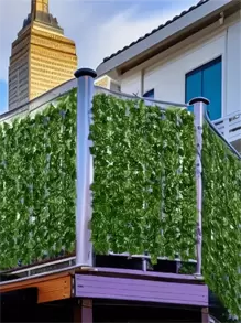 1pc Artificial Fence Ivy Leaf Decor, Suitable For Outdoor/Indoor Railing, Balcony, Garden, Home Wall, Room Decoration Privacy Screen (Note: May Have Odor) - Multicolor - View 2