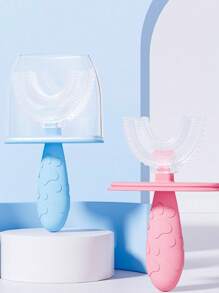 1pc Manual U-Shaped Kids Toothbrush, Infant Toothbrush For Oral Cleaning - Multicolor - View 2