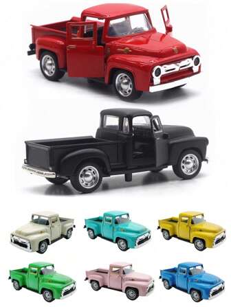 Red Truck Decor,Retro Style Red Truck Christmas Decor Metal Farmhouse Decorative Tabletop Storage Mini Diecast Car Decorations Truck For Home Kitchen Farm,Christmas Gift, Birthday Gift,Easter Decorations Gifts Graduation