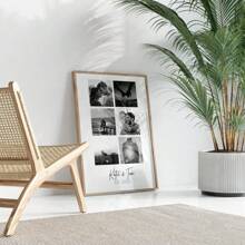 1 szt., spersonalizowana sztuka ścienna ze zdjęciem pary, spersonalizowany plakat ze zdjęciem w sześciu kratkach, prezent na walentynki, prezent na rocznicę, dekoracja sypialni, dekoracja salonu, dekoracja biura, bezramkowa, walentynki, prezenty dekoracyjne na walentynki urodziny ukończenie szkoły