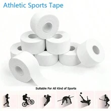 1/3/5 piezas de cinta deportiva blanca con borde serrado de 3.8cm*9.1m, amigable con la piel y cómoda, respirable sin residuos pegajosos en las manos, adecuada para deportes, fitness, boxeo, yoga y pilates