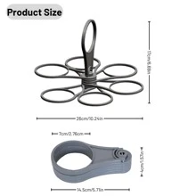 1/2/3pcs Plastic Multi-Cup Carrier Caddy For Coffee Beer Beverages, Portable 6-Slot Rotating Folding Beverage Holder Group Gatherings, Adjustable Travel Drink Carrier Organizer, Portable For Outdoor Parties Use And Holiday Travel