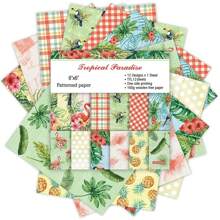 12pcs 6*6inch Spring Inspired Series DIY Scrapbooking Background Papers, Non-Adhesive, Craft Cutting Papers With Single-Sided Printing, Easy To Cut