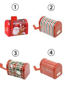 1pc Creative Mailbox Shape Christmas Decoration Gift Box Christmas Gift Packing Box Party Supplies - Multicolor - View 7