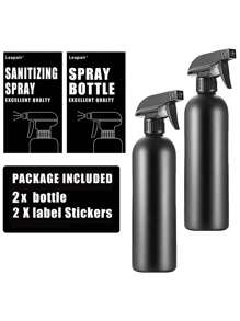 LEAPAIR 1/2 Peças Garrafas de Spray Reutilizáveis Brancas/Pretas de 500ml com Adesivo de Rótulo, Rótulo para SPRAY DESINFETANTE/GARRAFA DE SPRAY, Garrafas de Spray de Plástico para Limpeza, Garrafa Borrifadora de Água para Jardim, Garrafa de Spray de Gatilho de Limpeza de Plástico, Recipiente de Viagem para Limpeza, Jardim, Cozinha, Plantas, Cabeleireiro, Decoração Doméstica de Banheiro, Decoração de Outono, Volta às Aulas