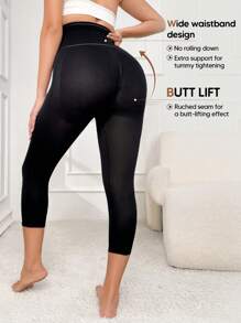 Women's High Waisted Capri Leggings Tummy Control Pants Thigh Slimmer Butt Lift Body Shaper Bottoms For Underwear