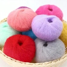 Bolsa de fios variegados de 6 fios - Mudança gradual de cor e mistura de renda de 50% acrílico, 30% alpaca, 20% angorá para tricô e crochê faça você mesmo, suéteres, xales e jaquetas da moda outono e inverno