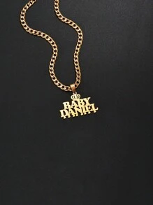 1pc Customized Stainless Steel Necklace With Personalized Pendant, Suitable For Teenagers, Kids, Friends, Couples, Ideal Gift For Anniversaries, Mother's Day, Birthdays, Graduations, Daily Wear, Weddings, Parties, Father's Day Gatherings,Letter,Engraved,Ornamental,Exquisite,Stylish,Modern,Custom,Personalised,Unique,Customized,Baby Gifts,Ideal Gifts For Him,Ideal Gifts For Her,Son,Daughter