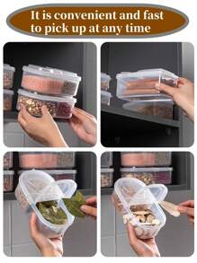 1pc Flip-Lid Food Storage Container, Kitchen Fridge Spice, Seasoning, Fruit, Herb, Vegetable Airtight Sealing Container, Portable Bento Lunch Box, Perfect For Home And Kitchen